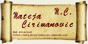 Mateja Ćirimanović vizit kartica